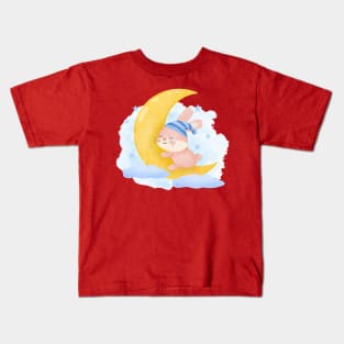 Rabbit Moon Sleeping Kids T-Shirt